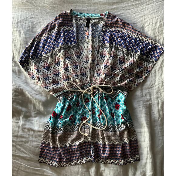 Minkpink Tie mini dress beach cover up boho tunic M/L - Picture 5 of 8